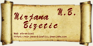 Mirjana Bizetić vizit kartica